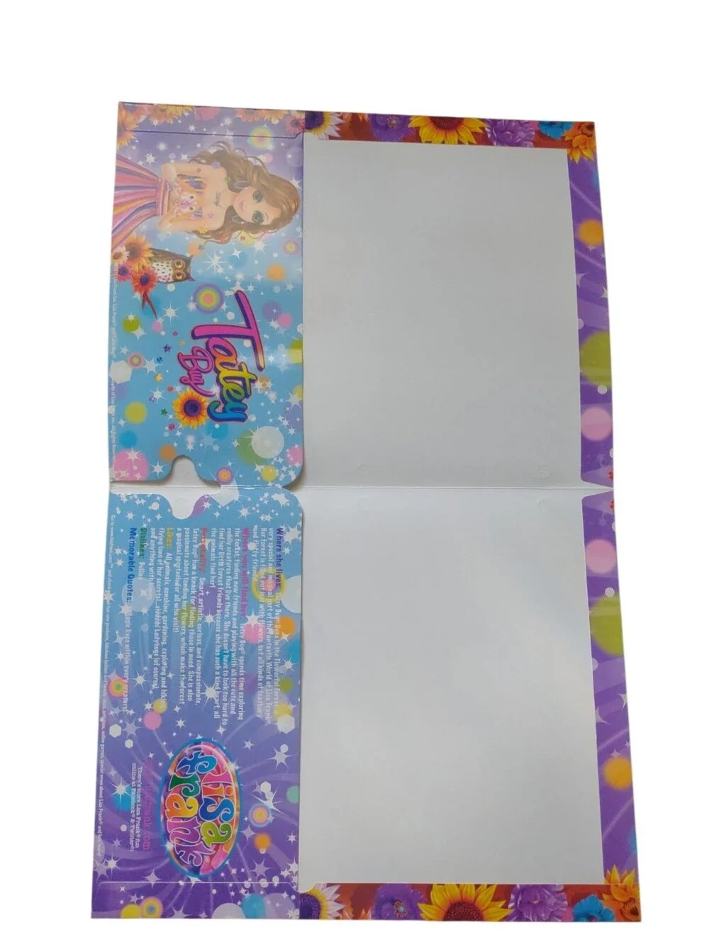 Lisa Frank Portfolio Folder Stars Owls NEW Tatey Bug Folder9